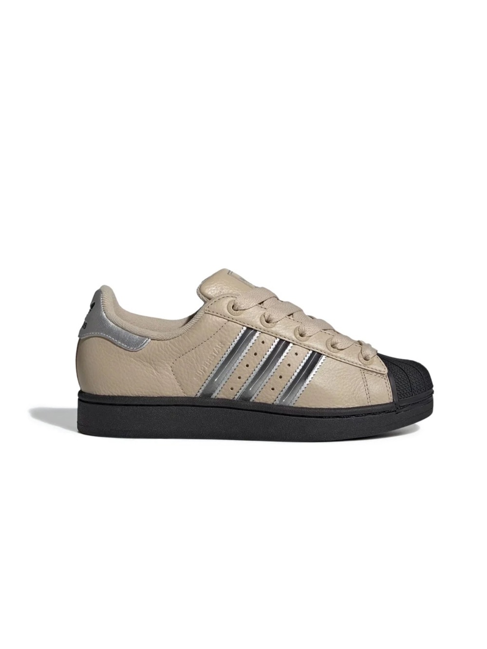 adidas - Women's Superstar II Stone Khaki Silver Metallic Black